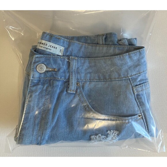 Hammer Los Angeles Womens Jeans 5 Blue High Rise Light Wash Distress Denim - Picture 9 of 9